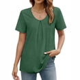 thumbnail image 2 of Otvok Summer Tops for Women Solid Casual Trendy Short Sleeve T Shirts Scoop Neck Tee Shirts, 2 of 6
