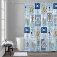 thumbnail image 5 of Summer Animals Bathroom Shower Curtain, Cartoon Flip-Flops Grilled Fish Crab Cute Sailboat Blue Waterproof Washable Soft Bath Curtain for Bathtub Decor with 12 Hooks&Grommet, 36x78 Inch, 5 of 9