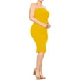 thumbnail image 2 of Women's Plus Size Stretch Strapless Basic Elastic Tube Top Slim Bodycon Solid Midi Dress, 2 of 3