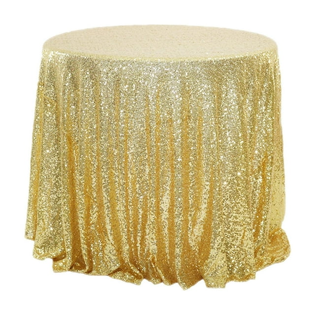 Nappe Ronde 47 Po x 47 Po Pailletée Polyester Décoration de Fête de Mariage en Vert Menthe Rouge Rose Argent Encre