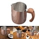 thumbnail image 5 of Taza para espumar leche Mango de madera Jarra de leche de acero inoxidable Taza Espumador Taza de café Jarra para espumar leche Coffeware para Holiday 600ML Sunnimix Tazas para espumar leche, 5 of 8