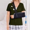 thumbnail image 5 of Iaqnaocc Surgery Scrubs for Women Hospital Chemo Shirts for Port Access Women Short Sleeve Nursing Scrub Tops Chemotherapy Must Haves Army Green With Pockets XL, 5 of 8