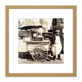 thumbnail image 1 of Hot Dog Stand West Street Manhattan Old Photo 8X8 Inch Square Wooden Framed Wall Art Print Picture with Mount, 1 of 4