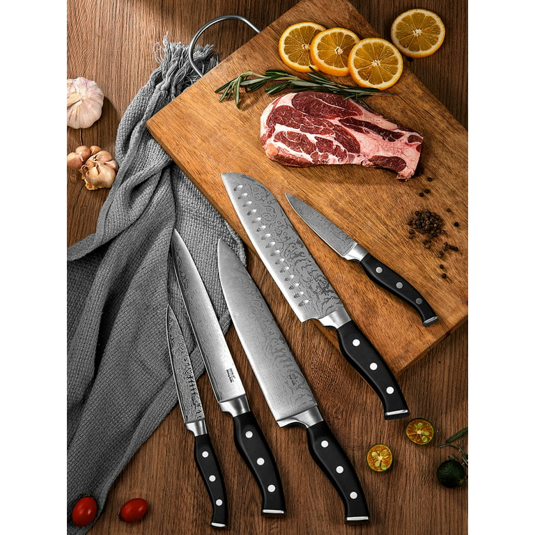 D.Perlla Knife Set, 17 Pieces kitchen Knife Set with Clear Acrylic Kni