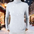 thumbnail image 3 of WTXUE Sequin Tops Turtleneck Pullover Sweater for Women Sparkle Long Sleeve Blouses Trendy Glitter Sweatshirt Party Slim Fit Shirts Knitted Casual Pullover Fashion Tops White 3Xl, 3 of 7