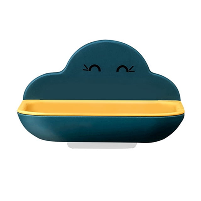 Advancent Bandeja de almacenamiento para pared, baño, cocina, decoración de nubes, cepillo, plato, soporte de de plástico, estante organizador de Juegos de accesorios de baño Azul oscuro Advancent HA065188-03