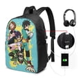 thumbnail image 2 of Anime Boku No Hero Laptop Backpack Daypack School Student Bookbag Satchel Rucksack Shoulders Travel Bag With USB Headphone Charging Port, 2 of 8