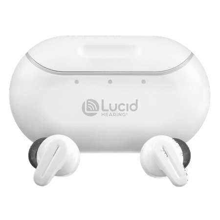 Lucid Hearing Tala Premium Rechargeable OTC Hearing Aids, White - Android Compatible - For Adults with Mild to Moderate Hearing Loss - Bluetooth, App Controls & Rechargeable Battery
