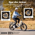 thumbnail image 6 of Helokeep COCO-U Step-Thru Folding Electric Bike for Adults, 16"x4.0 Fat Tire, 750W, 48V 10Ah, UL2849-Certified, 20MPH, Front Suspension, White, 6 of 10
