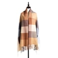 thumbnail image 3 of Mikilon Ladies Scarf Striped Color Plaid Shawl Elegant Ladies Style Warm Comfortable Autumn And Winter Scarf, 3 of 4