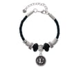 thumbnail image 2 of Delight Jewelry Silvertone Antiqued Round Seal - Initial - L - Godmother Celtic Knot Leather Bead Bracelet, 7"+2" Extender, 2 of 4
