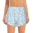 thumbnail image 4 of Lsque Floral Daisy Printed Women's Running Shorts with Liner Pockets,Elastic Quick Dry Workout Athletic Gym Yoga Shorts,Womens High Waist Shorts-Small, 4 of 9