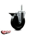 thumbnail image 2 of 5 Inch Soft Rubber Wheel Swivel 3/4 Inch Threaded Stem Caster with Brake SCC, 2 of 2