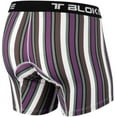 thumbnail image 4 of T Bloke Boxer Briefs XS Size, Pack of 3 White & Two Purple/White Striped, 4 of 5