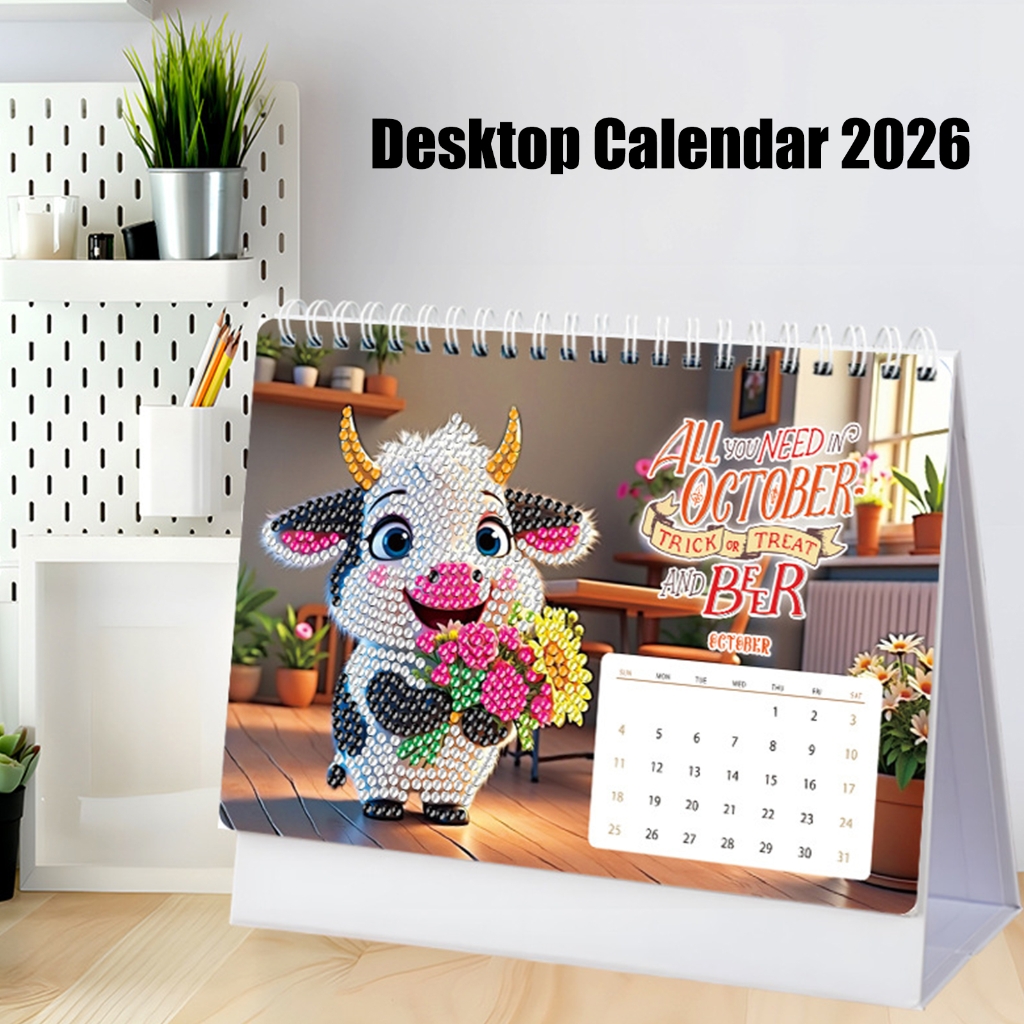 Miiottaa 2026 Rhinestones Calendar Sparkling Desk Office Artwork For Home Work Space