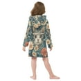 thumbnail image 7 of FORMRS Niños Bathrobe Unisex Hooded Robe Soft Plush Pajamas Sleepwear, Size 7-9T, Flowers Cat, 7 of 7