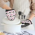 thumbnail image 2 of Pink Purple Black Shell Oven Mitts Heat Resistant - Soft Lining Silicone Mini Oven Mitts with HangingLoop, Kitchen Oven Gloves Heat Resistant 500℉ for Cooking Baking Microwave, 2 of 7