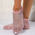 thumbnail image 5 of Women Sandals Mesh Flats Ultra Comfortable Breathable Slip On Ballet Flats Dressy Summer Flat Sparkle Shoes Pink 37, 5 of 5