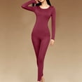 thumbnail image 2 of Abomasnow 2 Piece Thermal Underwear for Women Long Sleeve Crewneck Shirts Elastic High Waist Leggings Casual Warm Winter Cold Weather Base Layer Pajama Sets, 2 of 9