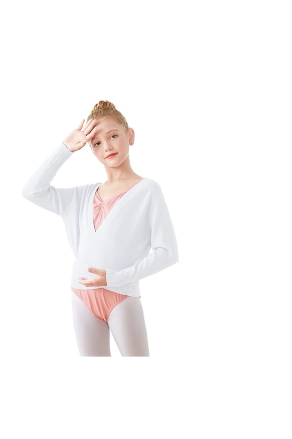 Wrap Ballet Sweater Cardigans for Girls Kids Knitted Dance Leotards Crossover Ballet Coats