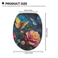 thumbnail image 6 of ZUXONGSY Butterfly Flower Flannel Toilet Cover Decorative Toilet Seat Covers Lids with Elastic Band Washable Toilet Lid Seat Protector Cover Fit Size 17.3 x 13 Inches Decoration for Bathroom, 6 of 6