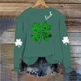 thumbnail image 5 of FAVIPT Women's Crew Neck Lucky Shamrock Sweatshirt St Patricks Cute Shirts Long Sleeve Printed Casual Pullover Tops Green,S, 5 of 7