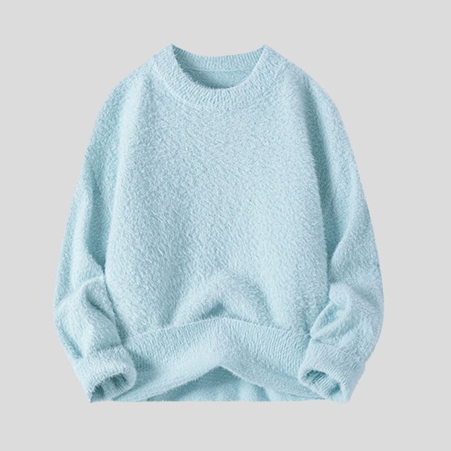 pstuiky camisas de manga larga para hombre, Camisa de cuello redondo cálida con intensificación de color sólido a la moda para hombre top de hombre xxl
