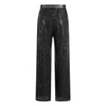 thumbnail image 4 of TiaoBug Kids Girls Sequin Sparkle Trousers Elastic Waistband Hip Hop Jazz Dance Straight Leg Pants Black 16, 4 of 7