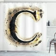 thumbnail image 1 of Ambesonne Letter C Shower Curtain, Scorched Paper, 69"Wx84"L, Tan Black Yellow, 1 of 3