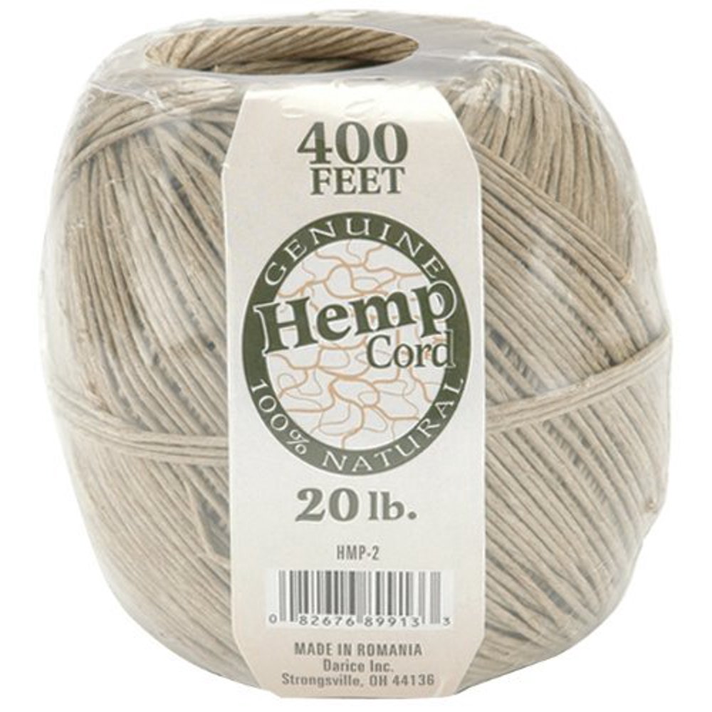 Darice Natural Hemp Cord, 20, 400’ Roll