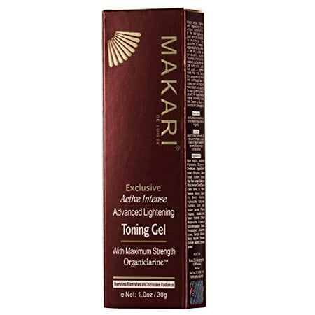 Makari Exclusive Facial Toning Gel 1.0oz - Lightening Gel with Organiclarine - Advanced Active Whitening & Toning Treatment for Dark Spots, Acne Scars, Sun Patches, Freckles &