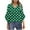 Green, variant on Women Polka Dots V Neck T Shirt Puff Sleeve 3/4 Sleeve Blouse Casual Loose Tunic Pullover Shirts