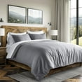 thumbnail image 2 of EVERGRACE Tencel Lyocell Cooling Duvet Cover Set King Size 3 Piece, 100% Natural Eucalyptus Lyocell Fiber from Austria, Luxury Silky Soft Comforter Cover with 2 Shams, Charcoal Gray, 92"x108", 2 of 8