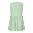 thumbnail image 5 of Women's Summer Tops Vest Casual Plain V Neck Eyelet Henley Tunic Beach Cami Tops Ladies Sleeveless Button Up Vest Tops Flowy Peplum Hem Tank Tops 2024 Summer Casual Clothes, 5 of 5