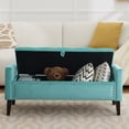 thumbnail image 3 of Domicare Velvet Storage Ottoman Bench with Lid, Ottoman with Storage for Living Room, Storage Ottoman Bench & End of Bed Bench, Upholstered Foot Rest,Teal, 3 of 12