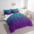 thumbnail image 3 of Homewish Gradient Purple Blue 7 Pieces Bedding Comforter Set,Chic Cheetah Pattern Full Bedding Set,Modern Abstract Desgin Fitted Sheet Flat Sheet For Girls Kids,Luxury Bedroom Decor, 3 of 8