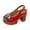 Red, variant on YLYL Womens Slingback Sandals Peep Toe Hollow Out Platform Wedge Sandals Comfortable Leather Insole Adjustable Strap Casual Summer Shoes Chunky Heel Sandal