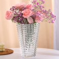 thumbnail image 1 of Crystal Glass Vase,Square Block Flower Vase Decor for Home Dining Table Living Room Centerpiece,Handmade Decorative Flower Vase, 1 of 5