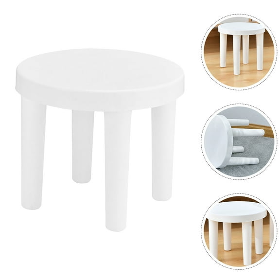 FRCOLOR 2 Pcs Bath Non-slip Stool Toddler Travel 25.00X21.00X21.00CM White