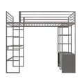 thumbnail image 4 of DHP Lanis Metal Storage Loft Bed with Desk, Shelves, Cabinet and USB Port, Twin, Gray, 4 of 19