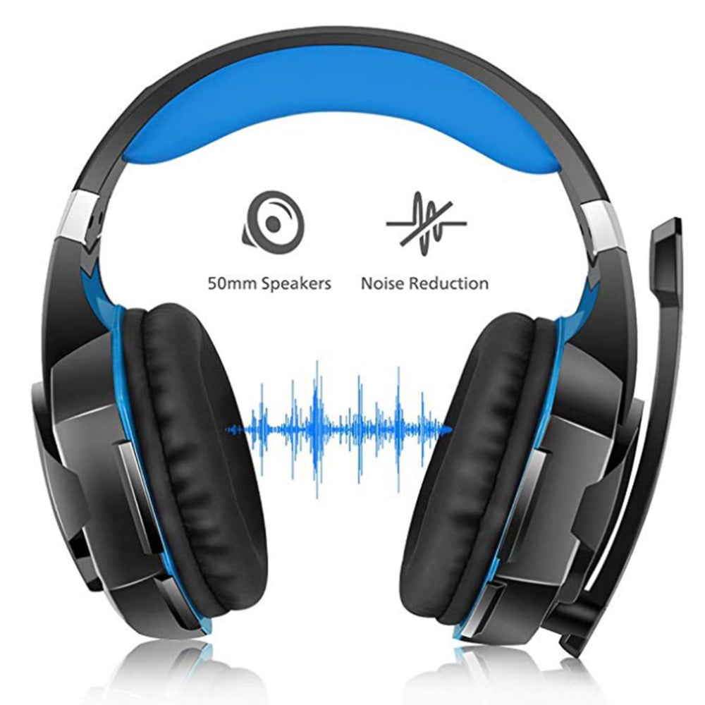 Blue OKOMATCH Gaming Headset,3.5mm Jack Over-Ear Headphone with Stereo Surround Sound,Noise-Canceling Microphone for PC,PS4,Xbox,Tablet,Smartphones,Great Gift for Kids,Teenagers 