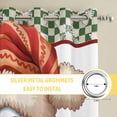 thumbnail image 6 of Christmas Snowman Kitchen Curtains Window Panels, Winter Snowflakes Green Buffalo Plaid Insulated Window Treatment Curtain, Grommet Curtains for Bedroom/Living Room/Bathroom, 2 Piece 52"Wx72"L, 6 of 8