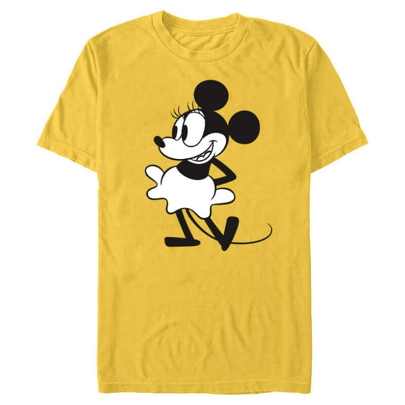 Disney Early Minnie Mouse - Short Sleeve Blended T-Shirt for Adults - Customized-Yellow