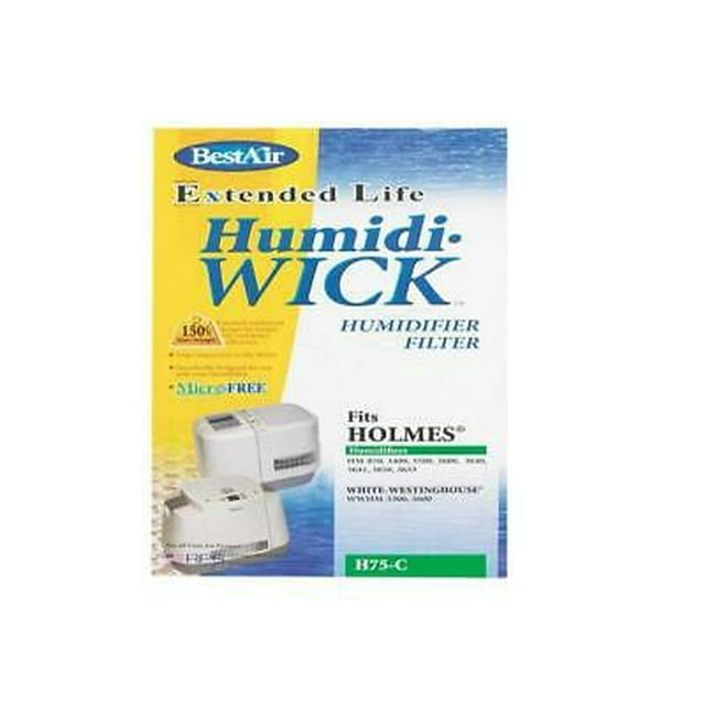 1pk BestAir H75-PDQ-4 Filtre de Mèche de Remplacement pour Humidificateur, Circulaire