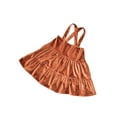 thumbnail image 3 of Qiylii Baby Girls 2Pcs Outfit, Pumpkin Short Sleeve Romper+Suspender Skirt, 3 of 9