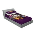 thumbnail image 2 of Ambesonne Modern Fitted Sheet & Pillow Sham Set, Burgers Popcorns Cinema, Twinxl, Purple Earth Yellow, 2 of 2