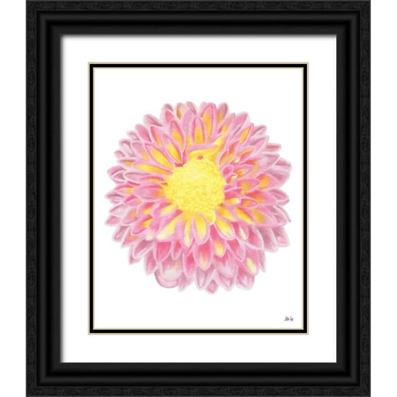 Fay, Mela 20x24 Black Ornate Wood Framed with Double Matting Museum Art Print Titled - Pink Chrysanthemum