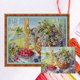 thumbnail image 1 of Kit Punto Cruz Flores Contadas Hilo Algodón Ecológico Bordado 14CT 48x37cm, 1 of 9