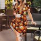 thumbnail image 3 of Fotbe Vintage Basketball Vestido Largo de Moda para Mujer, Vestido Tipo Camiseta con Manga Corta y Estilo Casual a Rayas y Bloques de Color, 3 of 6