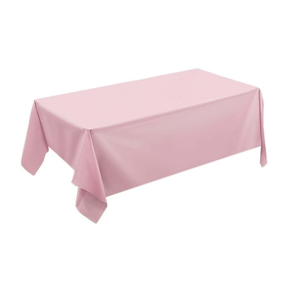 1 Pc Plastic Table Cloth Disposable, Sturdy Disposable Table Cloth, Tablecloths for Rectangle Tables, Plastic Table Cover Paper Table Cloths for Parties Disposable, 73.62x53.94 Inch, Macaron Pink